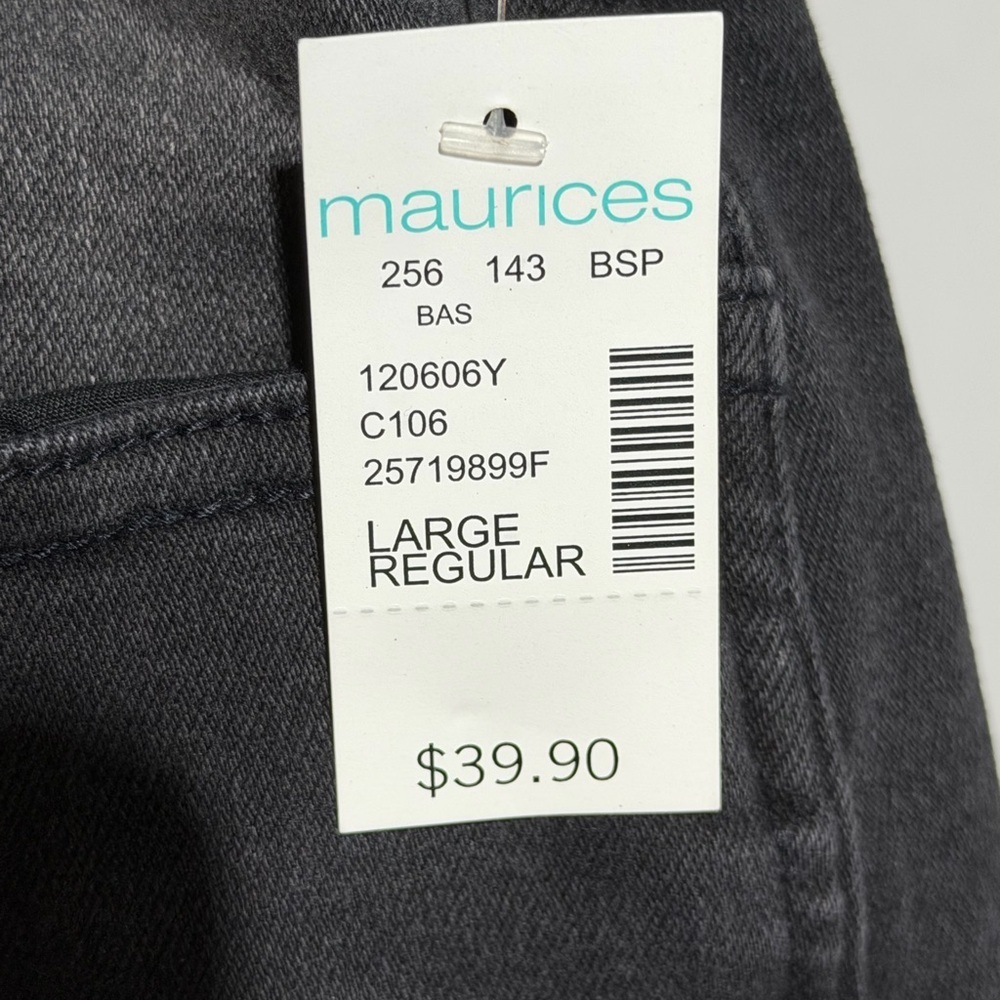 NWT Maurice’s High Rise Distressed Black Women's Jeggings Size Large Regular - Picture 5 of 9